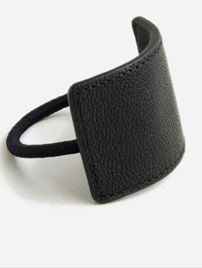 J. Crew Black Leather-Cuff Hair Tie